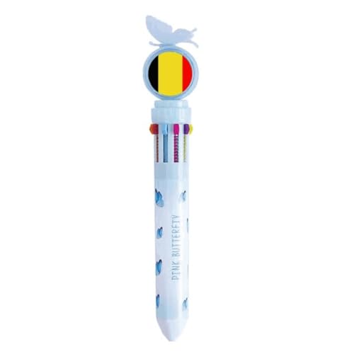 Stylo rétractable multicolore pays drapeau Belgique UE écriture fournitures scolaires bureau