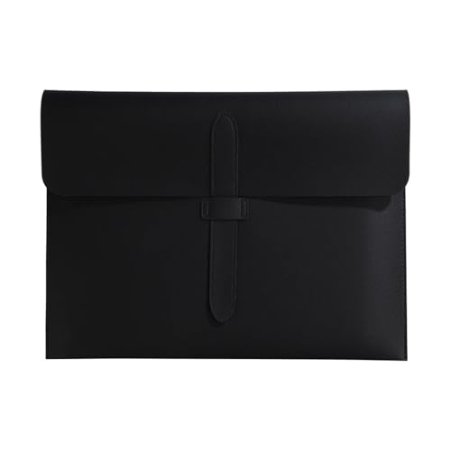 A4 PUレザー 書類フォルダー スリム オフィスオーガナイザー ビジネス旅行 プロフェッショナルに必須(Black)
