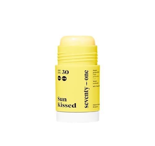 SeventyOne Percent | Sun Kissed: Sun Stick SPF 30 | UVA 12,5 | Stick Solaire Visage & Zones sensible | Vegan | Très Haute Protection | Très resistant à l’eau | 80% Naturel - Made in France | 15 gr