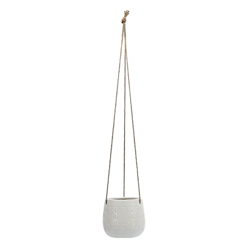 Sagebrook Home 6" Abstract Hanging Planter, White #TOP7