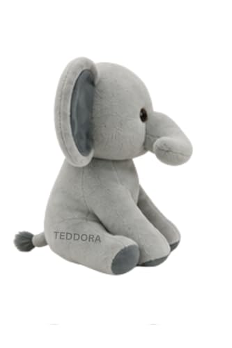 Image of Sitting Elephant Soft Toy for Girls Boys Kids,Grey,Elehant Animal Plush Stuffed Baby Teddy Gift Birthday, 23cm