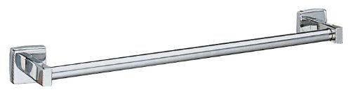 Bobrick 674x24 304 Stainless Steel Surface Mounted Round Towel Bar, Bright Finish, 24 Length