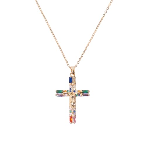 SALTY ALPHA Crystal Cross Neck Chain for Men & Boys | Stainless S...