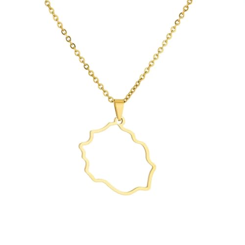 Collier pendentif carte de la Réunion cadeau d'anniversaire et souvenir nostalgie