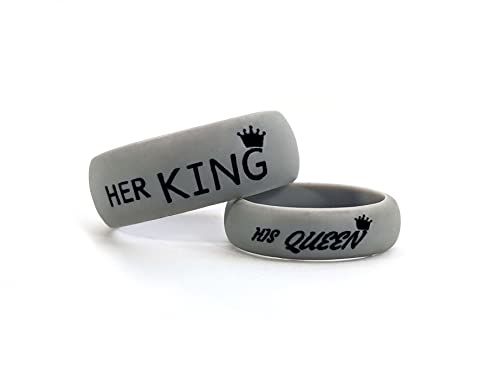 AERA CUSTOMIZED His & Hers Silicone Wedding Band Set - Engrave Any Text, Symbol, Image - Ships Next Day4