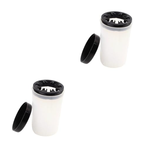 Beatifufu 2pcs Nail Art Brush Holder Stand Crystal Pen Wash Bucket Reusable Nail Container for Artists
