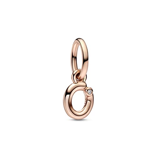Pandora Moments Colgante con diseño de letra o chapado en oro de 14 quilates con circonitas cúbicas transparentes