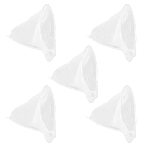 TOYANDONA Lot de 5 Tamis à Miel en Tissu Nylon Double Couche, Passoire Conique 35x35x30 Cm, Adapté à l'Extraction Apicole et Compatibilité Seau