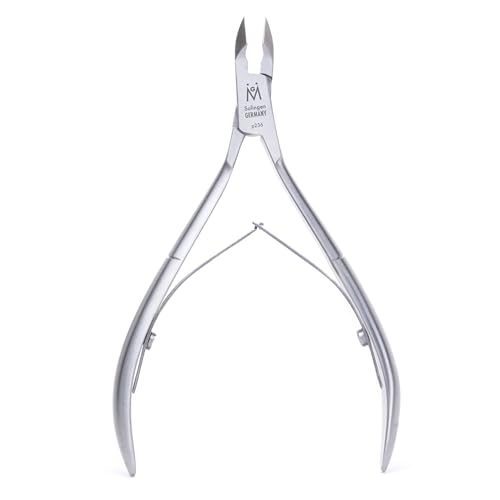 GERMANIKURE Professional Cuticle Nipper in Leather Case, Double Sharpened, Single Spring, Ethically Made in Solingen Germany