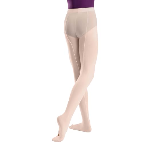 So Danca - Child Mesh Seamed Convertible Tights, Ultra Soft Pro Convertible Transition Tights, Ballet, Dance, 85% Nylon / 15% Spandex - TS95 (US, Alpha, Medium, Large, Theatrical Pink) by So Danca - Used condition - US$22.80