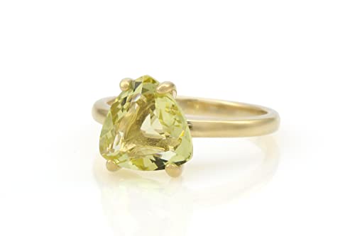Bague quartz citron et or 14k : l'éclat d'un bijou d'exception