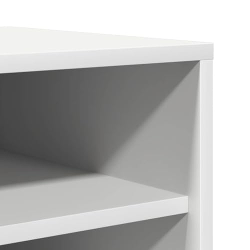 Armoire à chaussures blanc 6 compartiments modulables avec fixation murale bois - 7