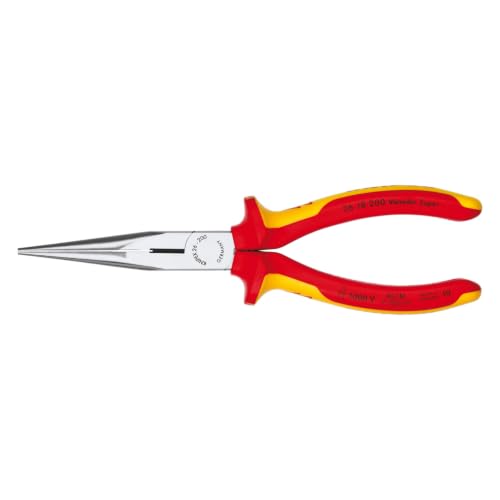 KNIPEX Tools 2618200SBA Spitzzange mit Schneider, 1000-V-isoliert, Gelb – Ansicht 1