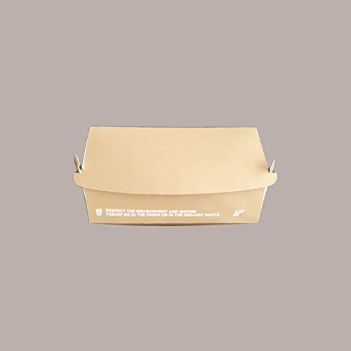 Lucgel Scatola Contenitore Porta Panino Hamburger in Carta Avana Bio 160x155H90mm - 100 pezzi -