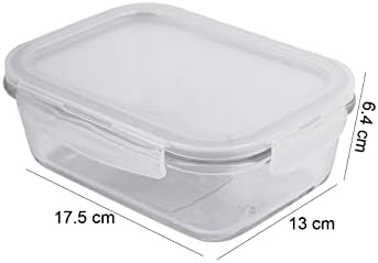LocknLock Eco Ovenglass Glass Food Storage Containers with Lids 630ml - Airtight, Leakproof Rectangular Glass Food Container with Recycled Plastic Lid, Oven Safe, Dishwasher Safe, 17.5 x 13 x 6.5cm