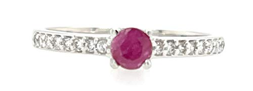 Natural Ruby 925 Solid Sterling Silver Engagement Ring Size 6, 8, 9
