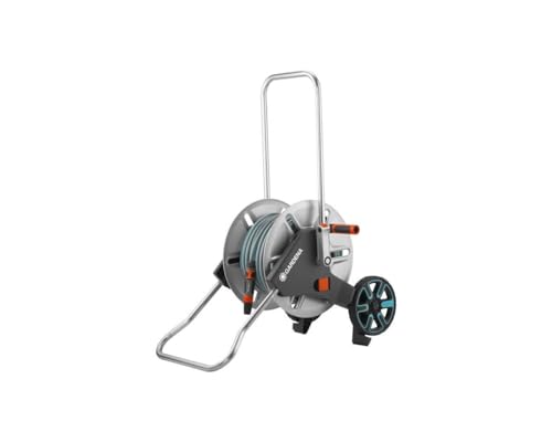 GARDENA Enrouleur de Tuyau CleverRoll M métal Tuyau Classic 25m Ø15mm Adapté Petit Jardin Kit Complet (18543-26)