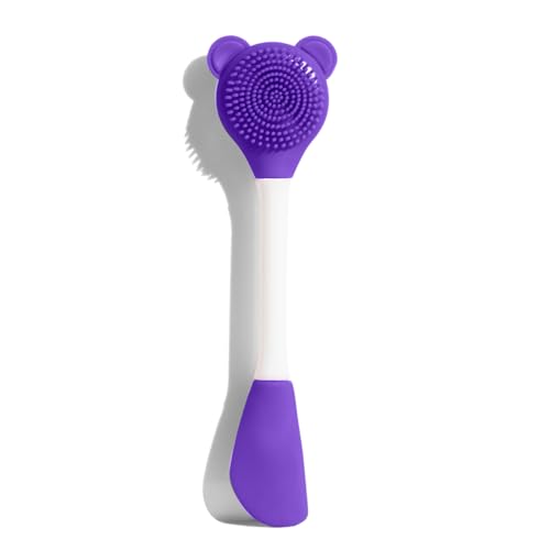 Image of Gleva Double-Headed Facial Massage Brush, Deep Pore Cleansing, Skin Exfoliator Brush, Face Mask Mud & Clay Applicator,Lips Face Cleansing, Cosmetic Tools (Purple),Silicone Facial Brush