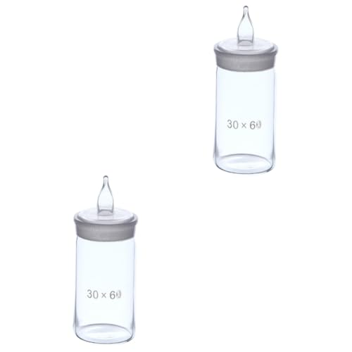 PRETYZOOM 2 Pcs Precision Weighing Bottle Tall Form Glass Weighing Bottle Lid Heat Resistant for Scientific Labs College Factory