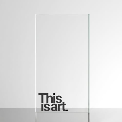 Image of Sticker for Glass & Mirrors| Minimal Vinyl Decal for Bedroom Bathroom & Cafe | Self-Adhesive Waterproof Quote Mirror Sticker | Aesthetic Decals (This is Art., Large, Matt Black)