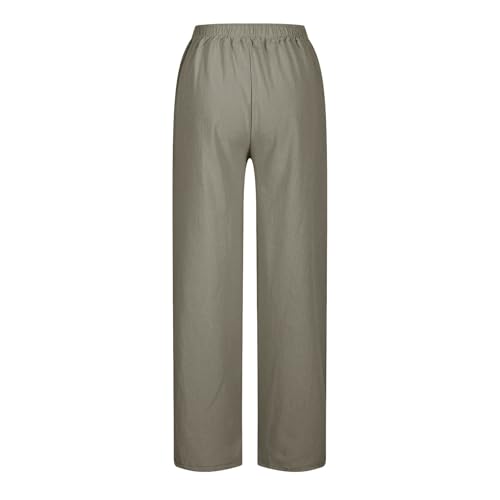 Linen Pants for Women Lightweight High Waist Drawstring Wide Leg Pants Casual Summer Vacation Trousers with Pockets3
