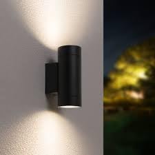 Prisha lights 10 Watts Wall Highlighter with Black Finish Cylinderical Metallic Body (Warm White) Waterproof
