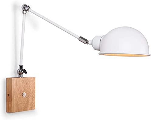 Aplique de pared de madera maciza vintage estilo nórdico con interruptor para pasillo 2