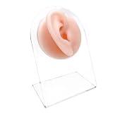 WARRIOR oreja, lengua, ojo, ombligo y nariz 3D de silicona con expositor, herramienta de práctica para piercing (OREJA DERECHA)