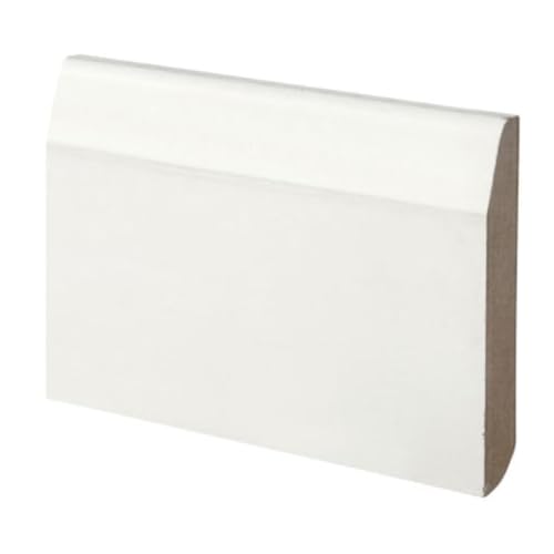 Image of PACK OF 5 (Total 5 Units) - Dual Purpose Chamfered & Bullnose Primed MDF Skirting- 14.5mm x 94mm - 2400mm Length