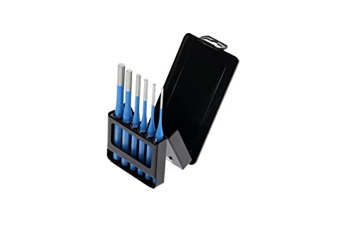 GEDORE Splinttreiber-Satz inkl. Metallklappkassette, 6-teilig, 3 - 10 mm, Stahl/Lackierung, Silber/Blau