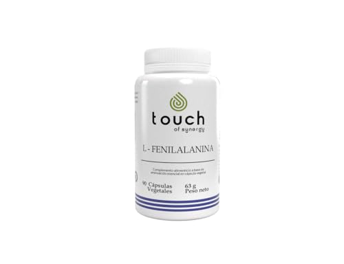 TOUCH OF SYNERGY – L-FENILALANINA 500 MG – Apoyo para la Concentración, Estado de Ánimo y Energía Mental – Producción de Dopamina y Neurotransmisores – 90 Cápsulas Vegetales