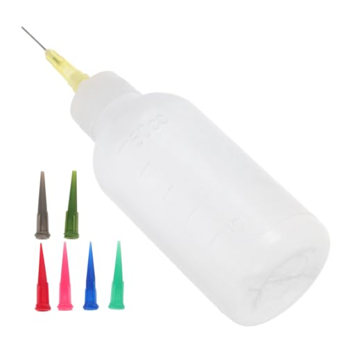 GOOHOCHY Botella Exprimible De Esmalte De Cerámica 50ml 7 Puntas De Aguja Reemplazables Para Aplicador De Precisión, Herramienta Para Vidriar Cerámica, Para Artistas y Ceramistas, Uso Artesanal y Diy