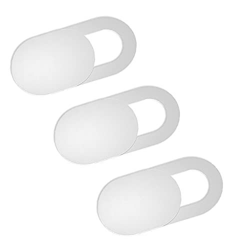 Image of GIZGA essentials Webcam Cover, Privacy Protector Webcam Cover Slide, Compatible with Laptop, Desktop, PC, Smartphone, Protect Your Privacy and Security, Strong Adhesive, Set of 3, White