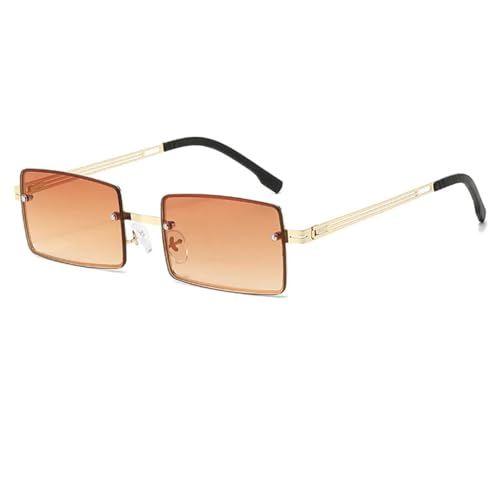 Lunettes de soleil sans monture rectangulaires pour femmes avec verres dégradés UV400