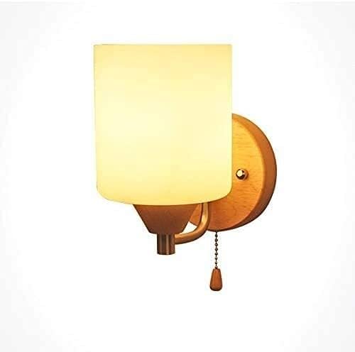 NZDY Nordic Simplicity with Traction Switch Wood Color Bedside Table Living Room Living Room Wall Light Solid Wood Led Wall Sconce Wall Lamp photo 2