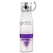 The Real Zeal Infüse Flip-Top BPA Free Water Bottle with Fruit Chamber and Integrated Juicer, White/Purple, 24 oz