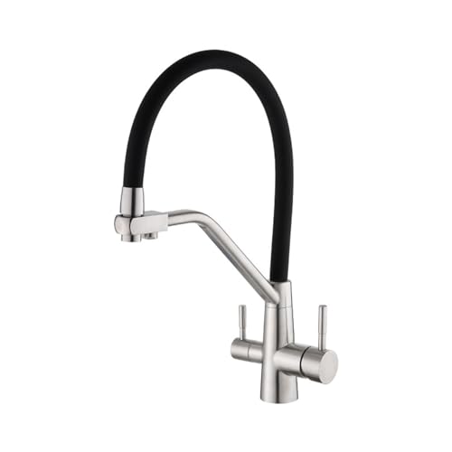 Robinet mitigeur cuisine 3 voies extractible flexible laiton