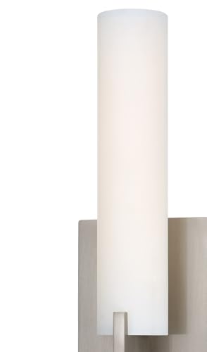Image of GEORGE KOVACS P5040-084-L Tube LED Wall Sconce, 1-Light, 12 Total Watts, 13.25-in H x 4.75-in W, Brushed Nickel