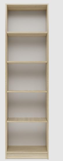 BDW Bücherregal 5 Fächer Standregal Aktenregal Wandregal Raumteiler Regal Raumtrenner Büroregal Mehrzweckregal 50x30x182cm Holzwerkstoff (Eiche Sonoma)