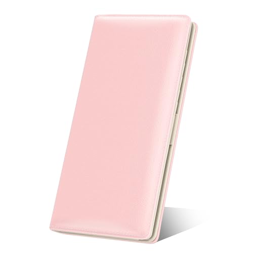 Image of Nipichsha Womens Wallet, RFID Slim Wallets for Women, Thin Ladies Credit Card Holder Purse, Cute Leather Bifold Clutch Billfold with 11 Card Slots & ID Window, Pink