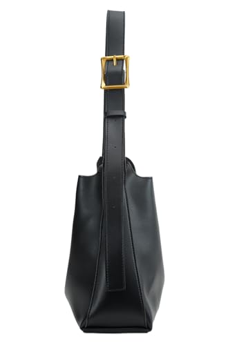 Image of NEBIL PU Leather Bucket Bags For Women,Slouchy Shoulder Bag Purses Hobo Tote Bags with Wallet