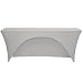 Your Chair Covers - Stretch Spandex 6 Ft x 18 Inches Open Back Rectangular Table Cover Silver, 72" Length x 18" Width x 30" Height Fitted Tablecloth for Standard Classroom Folding Tables