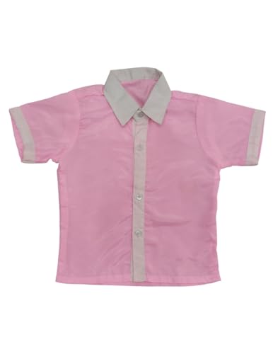 Image of BookMyCostume Boy Dangri Style Costume Set | Pink Shirt with Denim Dangri Style Shorts & Colorful Tie | Fancy Dress Costume for Role Play | Boys | 8-10 Years