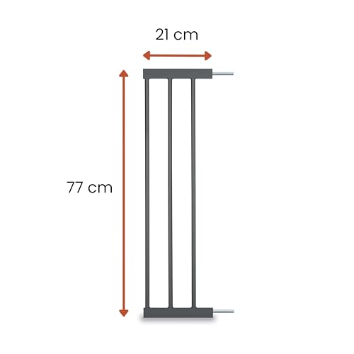 hauck 21cm Verlängerung, Dunkelgrau - Kompatibel mit Kinderschutzgitter Clear Step 2, Open N Stop 2, Autoclose N Stop 2 - Ohne Bohren, Tür- & Treppenschutzgitter Zubehör
