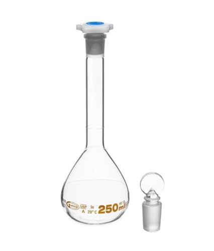 United Scientific® Glassco Volumetric Flask, Class A, Individually Certified, Wide Mouth, 250 mL