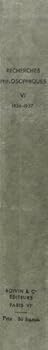 Recherches Philosophiques VI 1936-1937