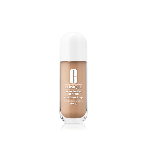 Clinique Even Better Clinical Fond de Teint Vitaminé SPF 50 Vitamines C, E + B3 | Couvrance Légère + Fini Radieux, 30 ml
