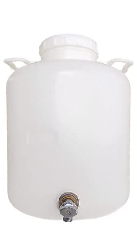 Helguefer - Bidon con Grifo Metálico | Bidón Agua 20 Litros Apto para Uso Alimentario y ADR | Tapa con Cierre Hermético | Polietileno (PEHD), Resistente, Seguro, Estable