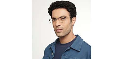 Image of John Jacobs Blu Cut & Antiglare Zero Power Computer Eyeglasses | Full Rim Rectangular Shape | For Men & Women | Wide | JJ E11292