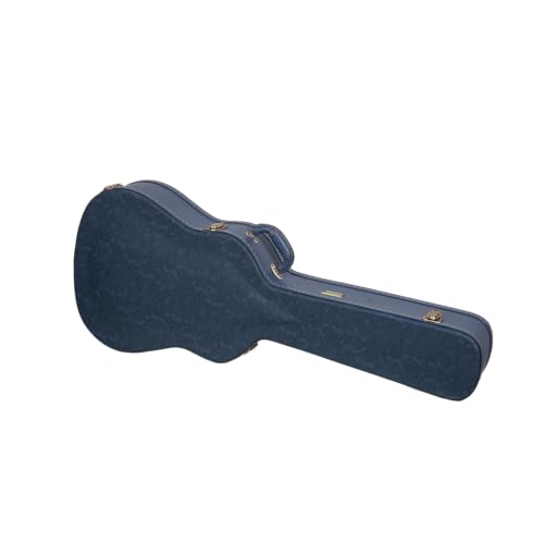 Crossrock Seria Relief - drewniana obudowa na gitarę Gibson Acoustic i Martin Dreadnought, z wysoce teksturowaną powierzchnią, imitacja polaru z norek, zatrzaski ze stali nierdzewnej - kolor niebieski